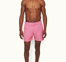 Bulldog Geo Pointpart Mid-Length Swim Shorts | Wham/White