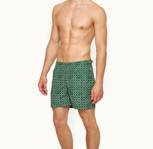 Bulldog Geometric Tile Mid-Length Swim Shorts | Coastal Garden