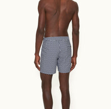 Bulldog Jacquard Flutter Jacquard Mid-Length Swim Shorts Woven | Night Iris/White Sand