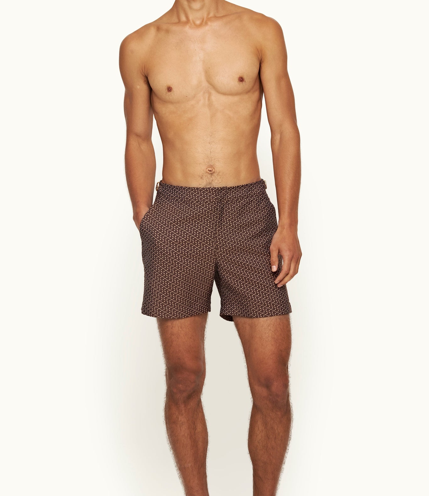 Bulldog Mid-Length Origami Jacquard Swim Shorts | Canela