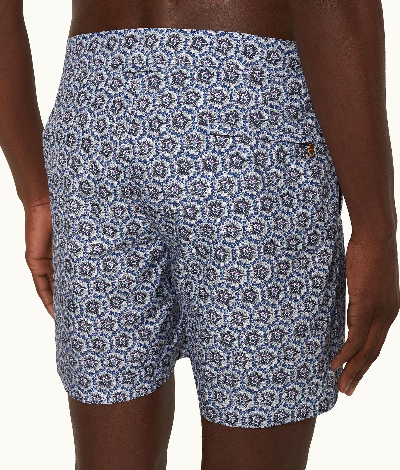 Bulldog Roseate Print Mid-Length Swim Shorts | Azul Blue
