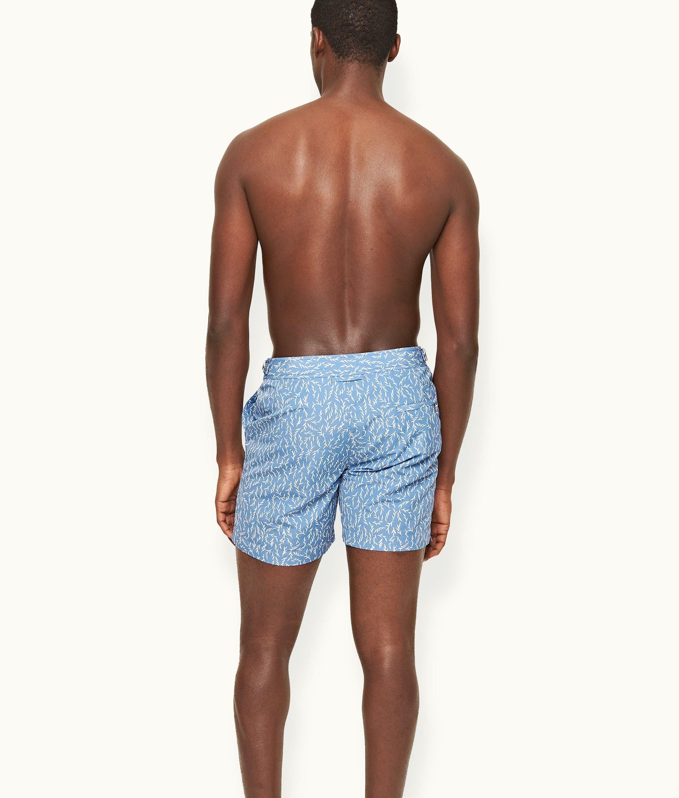 Bulldog Sedge Print Mid-Length Swim Shorts | Springfield Blue