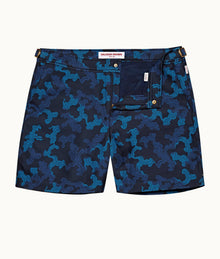 Bulldog X Jacquard Mid-Length Swim Shorts | Dark Sapphire