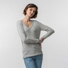 V Neck Sweater | Pearl Grey