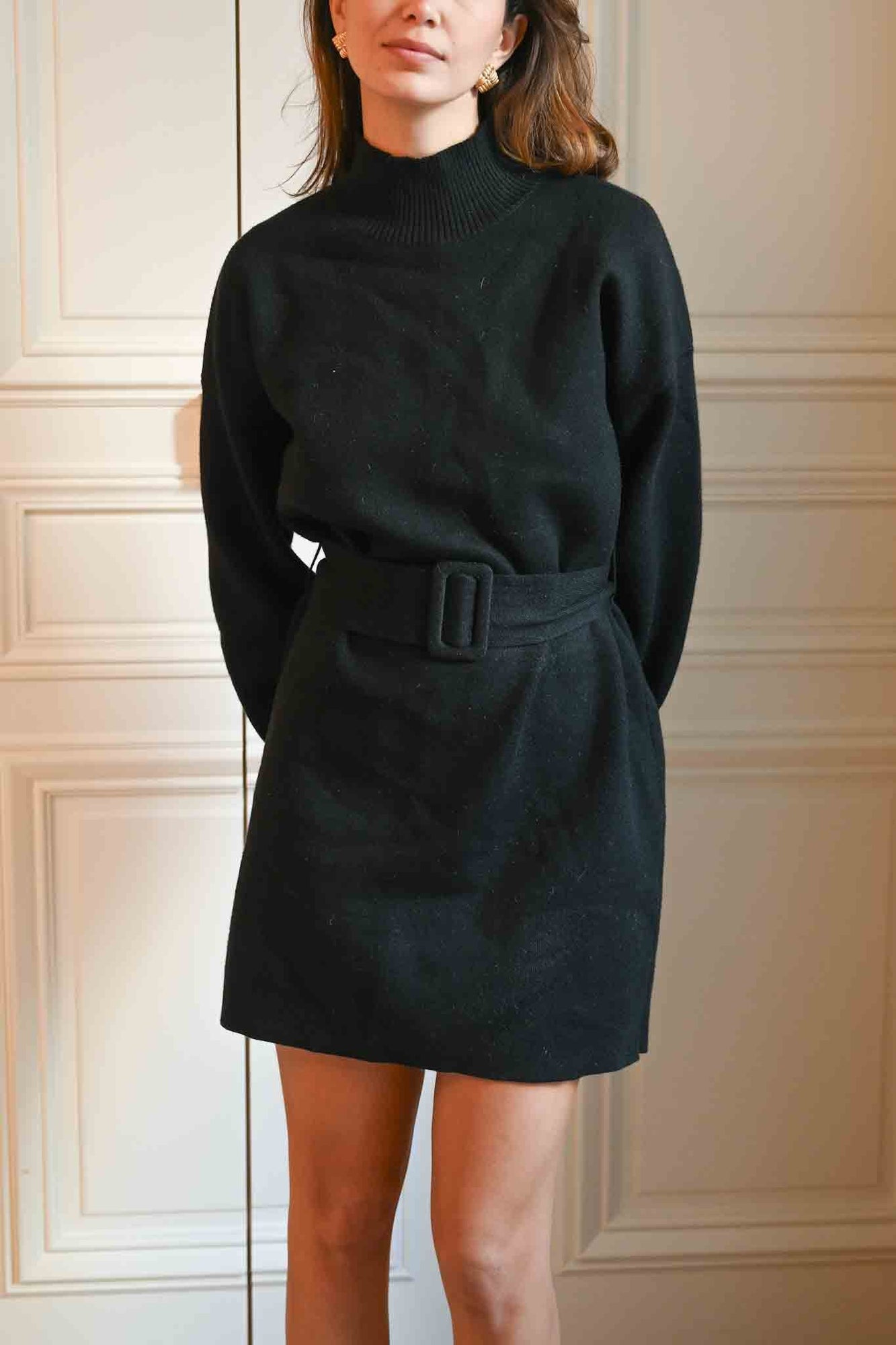 Coco Belted Mini Dress | Black