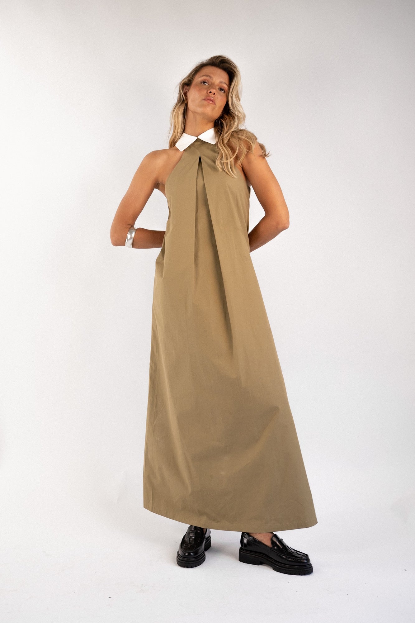 Reilly Cotton Poplin Dress | Olive