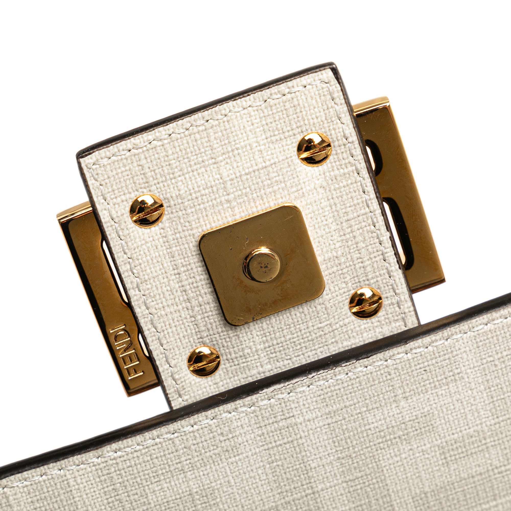 Fendi | Pre-Owned Zucca Graphic Print Coated Canvas Bikini Girls Baguette Satchel | White