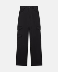 Cais Slip Satin Cargo Pants | Black