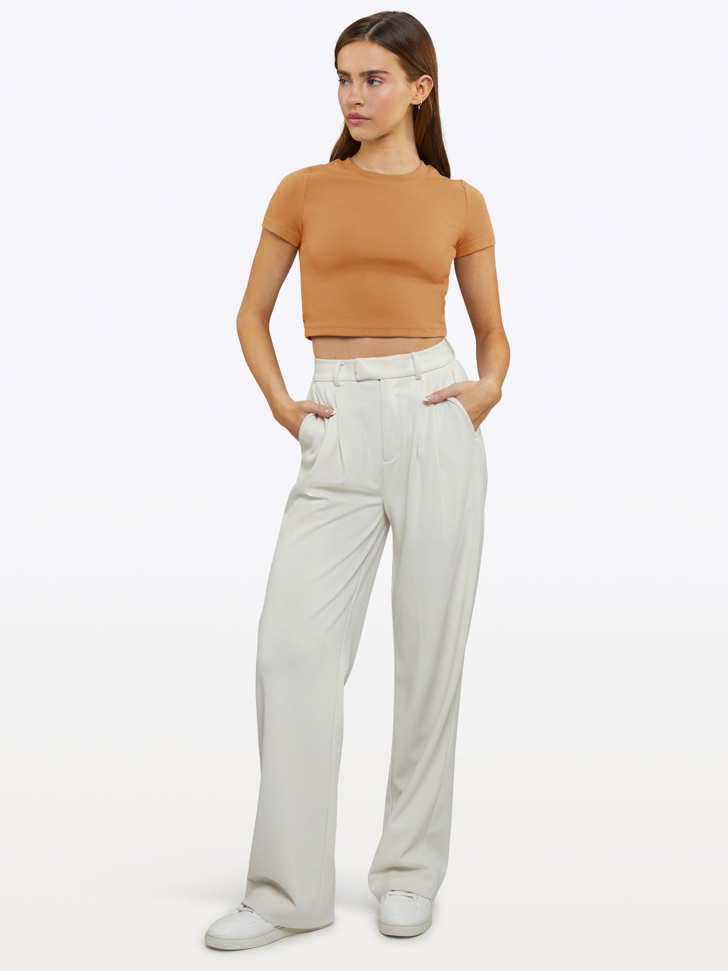 Womens | Tomboy Slim-Fit Tomboy-Cotton Tee Cropped | Caramel