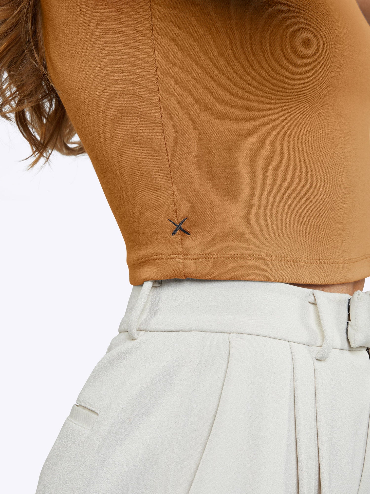 Womens | Tomboy Slim-Fit Tomboy-Cotton Tee Cropped | Caramel