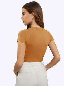 Womens | Tomboy Slim-Fit Tomboy-Cotton Tee Cropped | Caramel