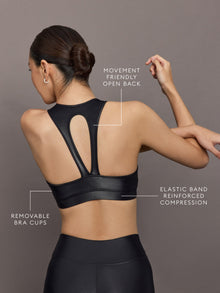 Carbon38 | Action Bra 2.0 in Takara Shine | Black