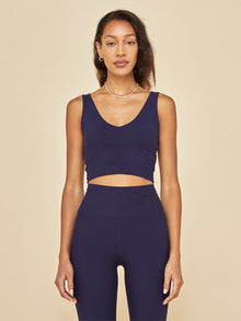 V-Neck Longline Bra in Melt | Evening Blue