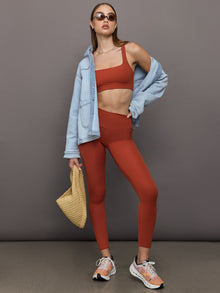 Racerback Bra in Ribbed Melt | Terracotta