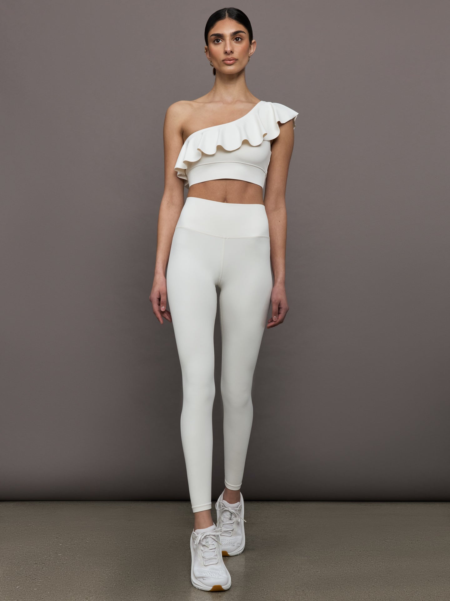 High Rise Full-Length Legging in Diamond Compression | Cloud Dancer