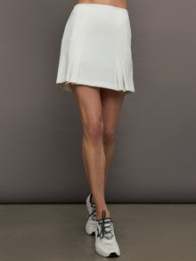 Tennis Skirt in Scuba | White