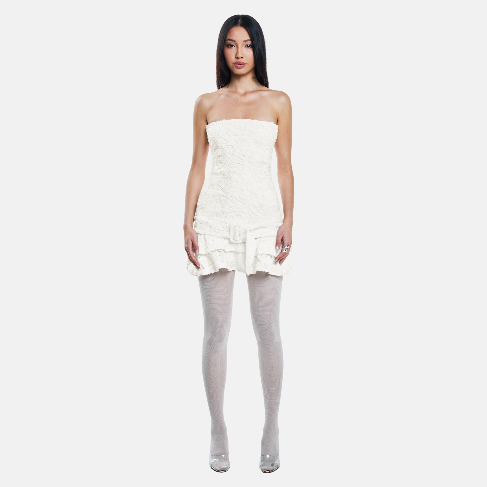 OW Collection CASSIDY Mini Dress Dress 059 - OW White