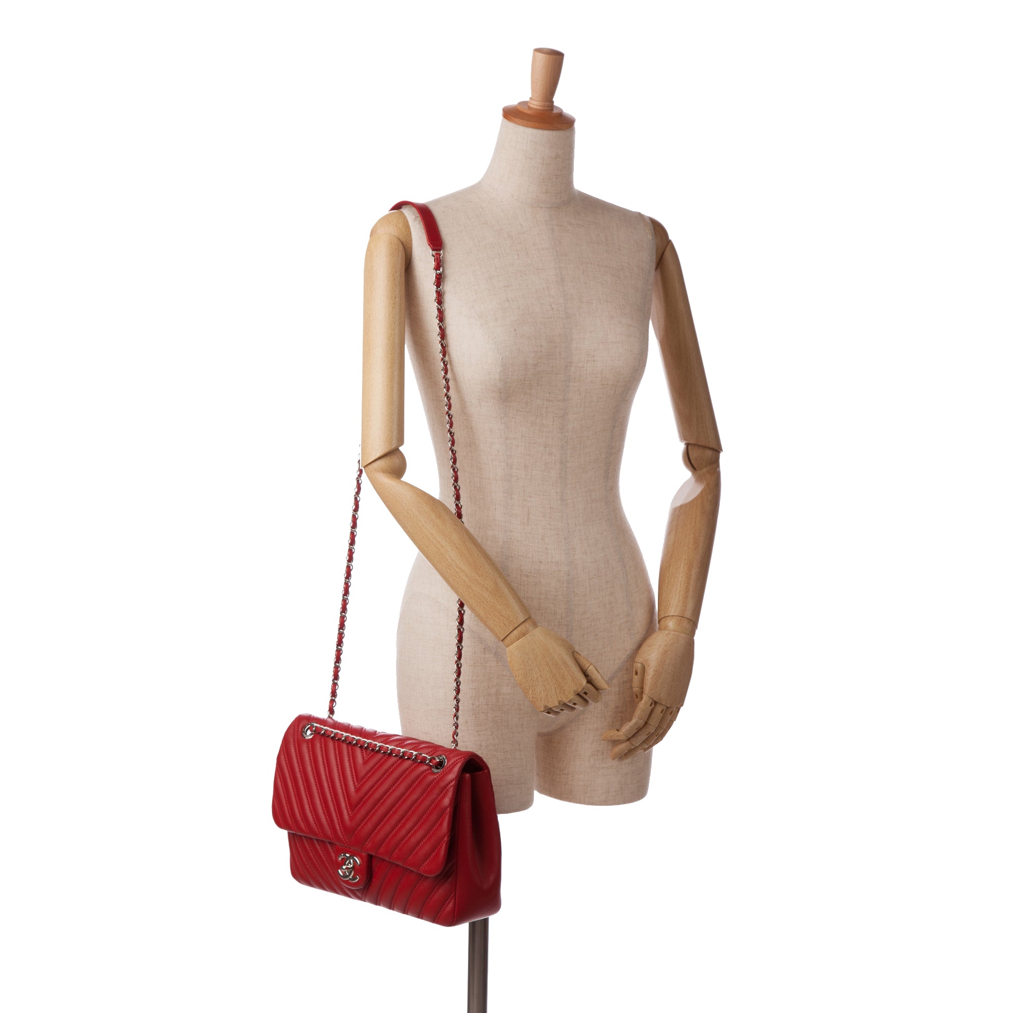 Chanel | Pre-Owned Jumbo Classic Lambskin Double Flap - II | Red