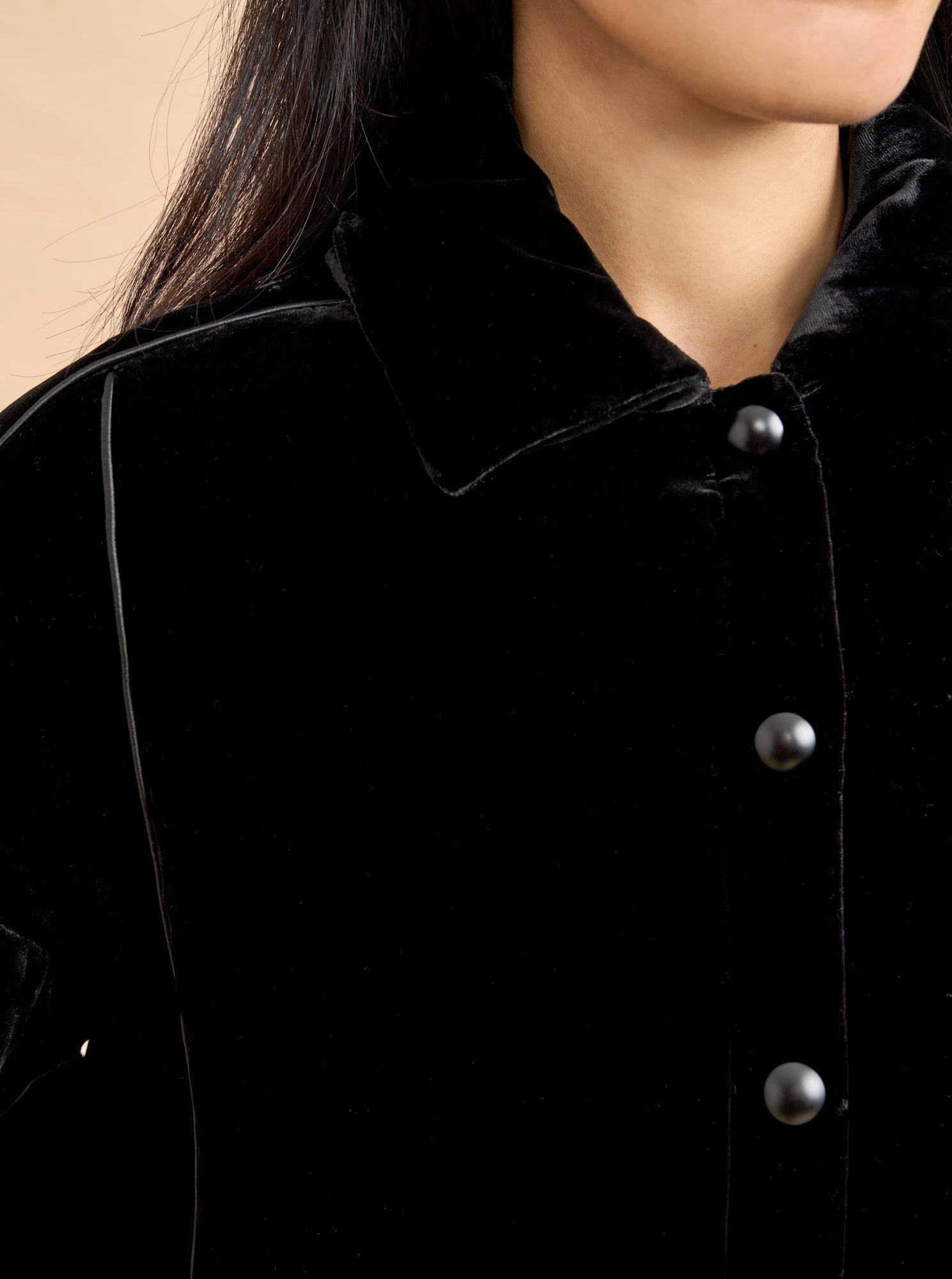 Celia Velvet Bomber | Black