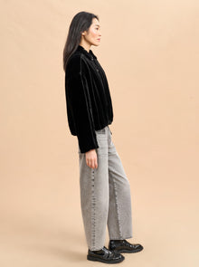 Celia Velvet Bomber | Black
