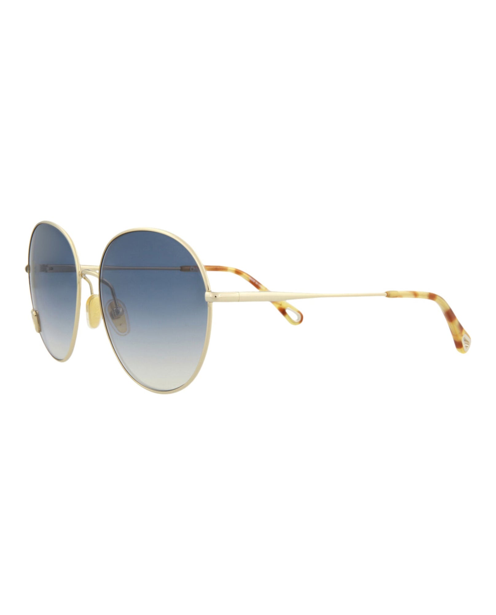 Chloe Round Metal Sunglasses | Gold