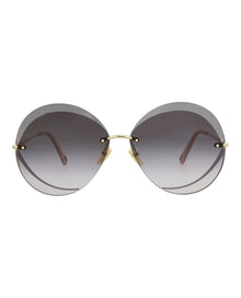 Chloe Round Metal Sunglasses | Gold