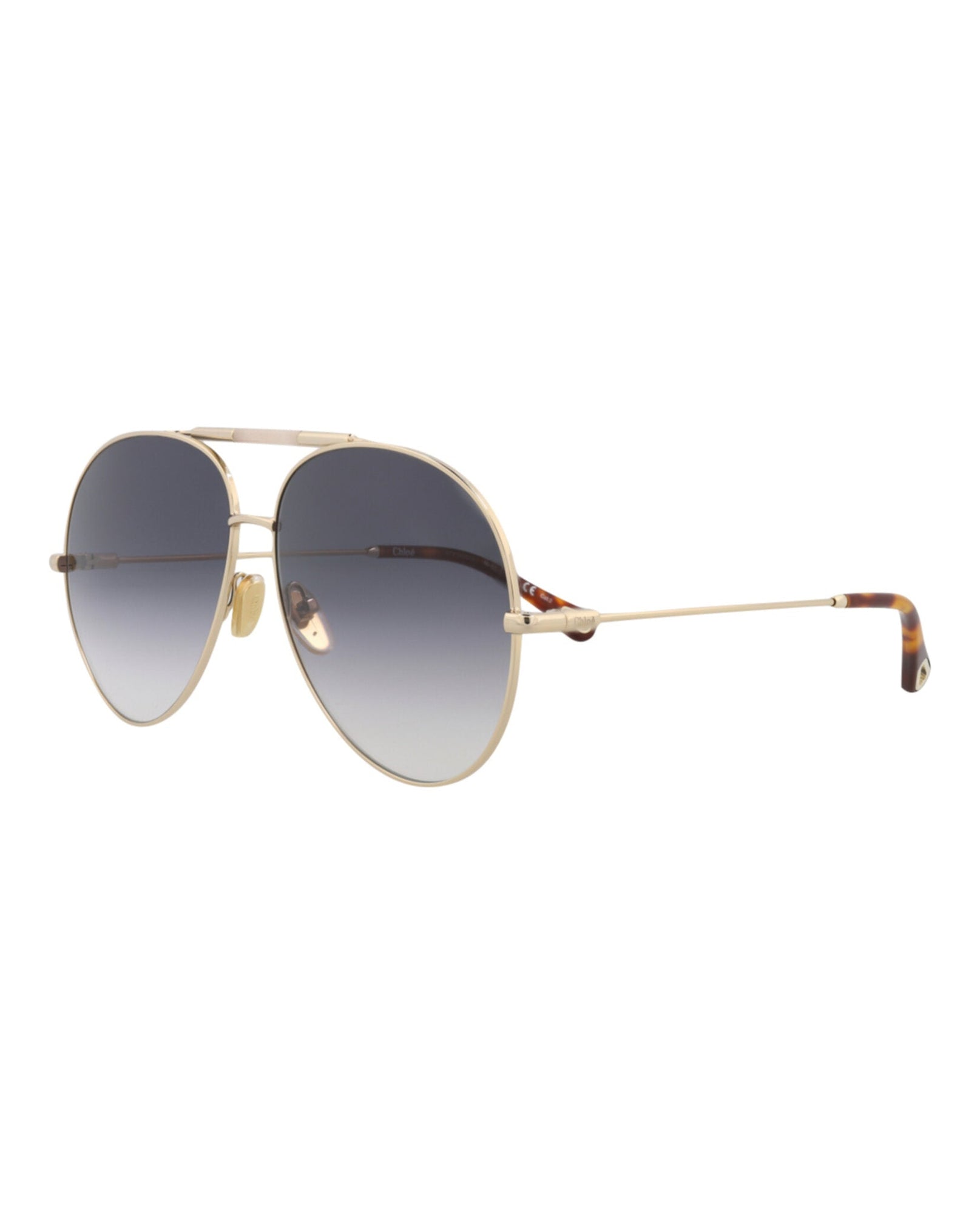 Chloe Aviator Metal Sunglasses | Gold