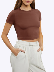 Womens | Tomboy Slim-Fit Tomboy-Cotton Tee Cropped | Chocolate