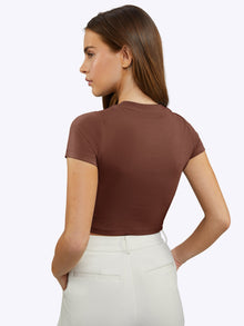 Womens | Tomboy Slim-Fit Tomboy-Cotton Tee Cropped | Chocolate