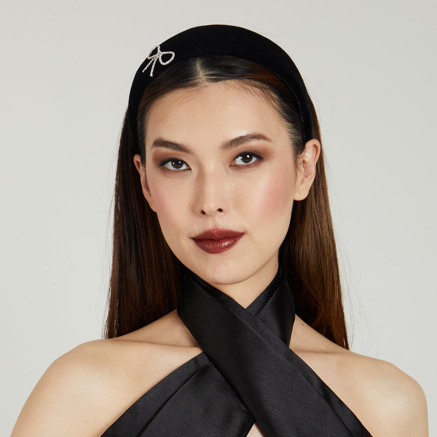 Clara Velvet Headband | Black