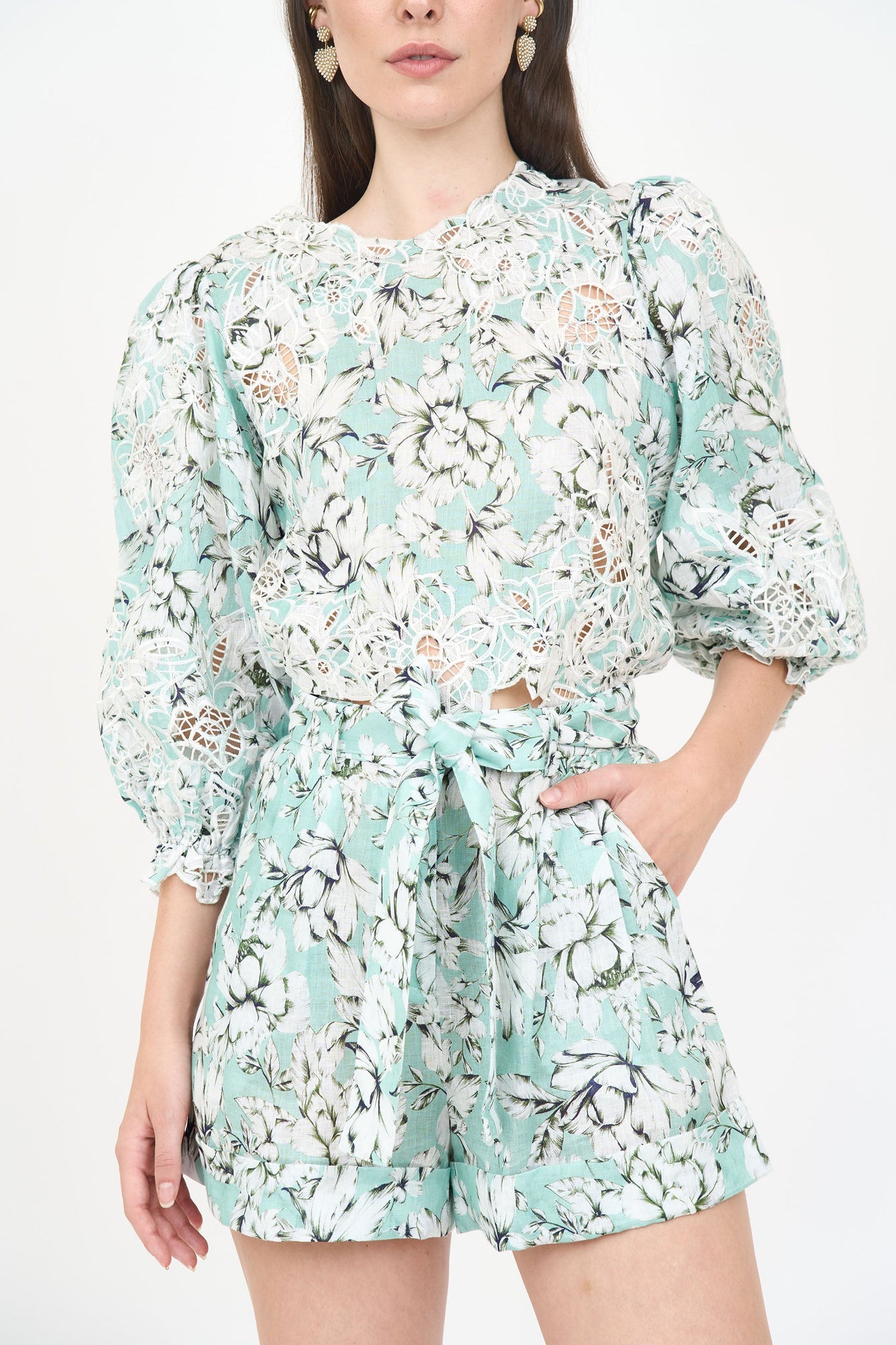 Sydney Top | Teal Vintage Floral