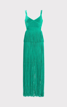 Strappy Ottoman Fringe Gown | Jade