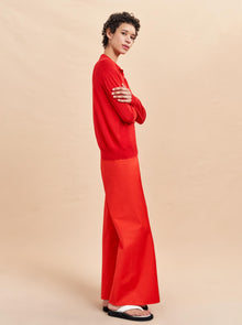 Colby Pant | Bright Red Cotton Poplin