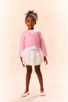 Girls Constine Wool-Cashmere Cardigan | Sweet Peony