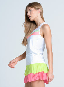 Sunset Spin Tie Back Tank | White