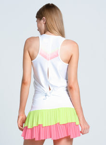Sunset Spin Tie Back Tank | White