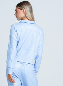 Renew Heather 1/4 Zip Long Sleeve | Powder Blue
