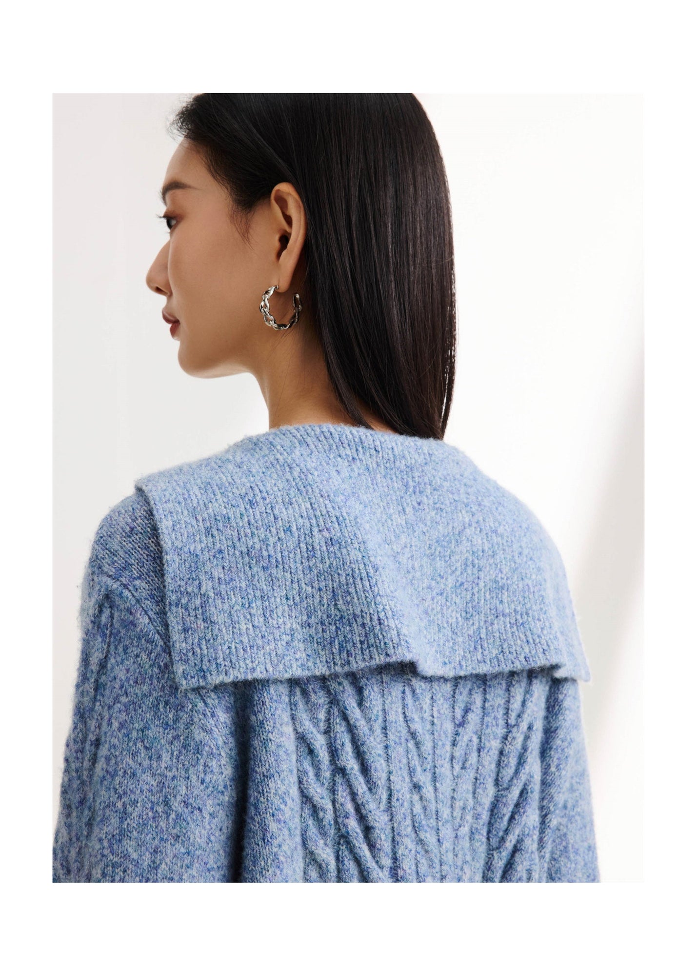 Cable Knit Pullover | Blue