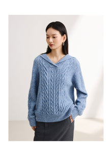 Cable Knit Pullover | Blue