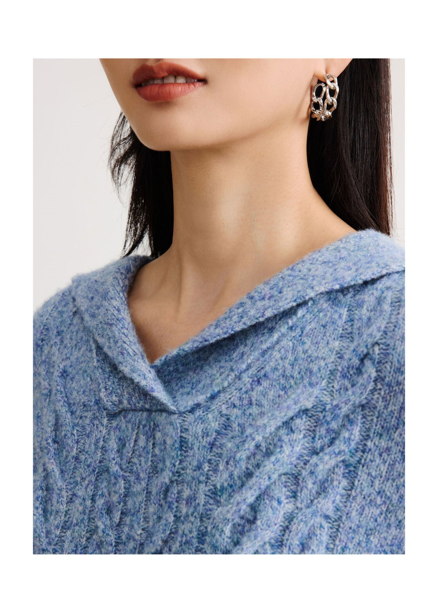 Cable Knit Pullover | Blue