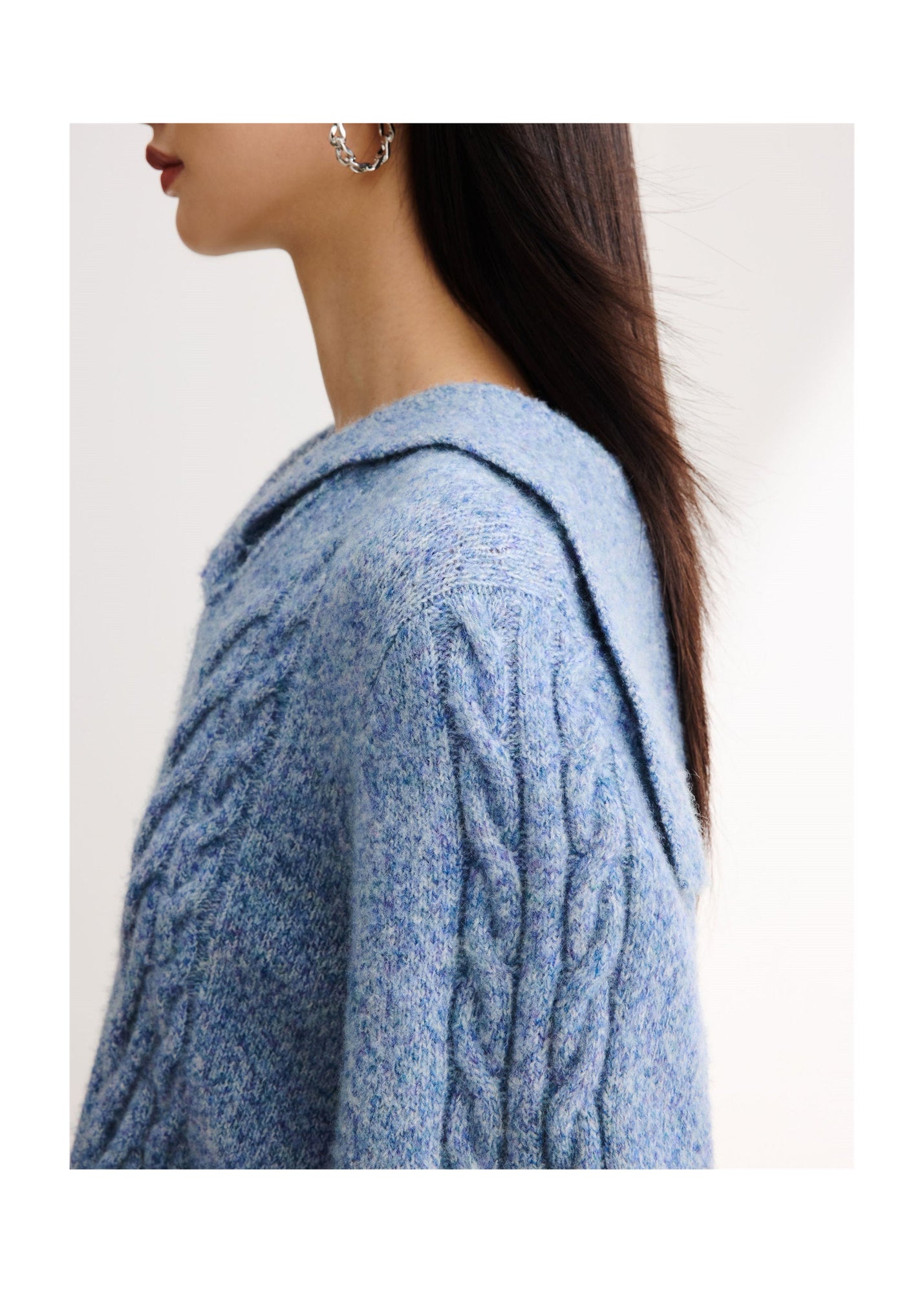 Cable Knit Pullover | Blue