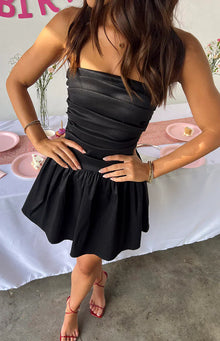 Call On Me Strapless Mini Dress | Black