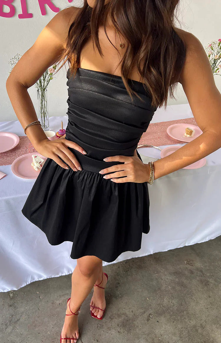 Call On Me Strapless Mini Dress | Black