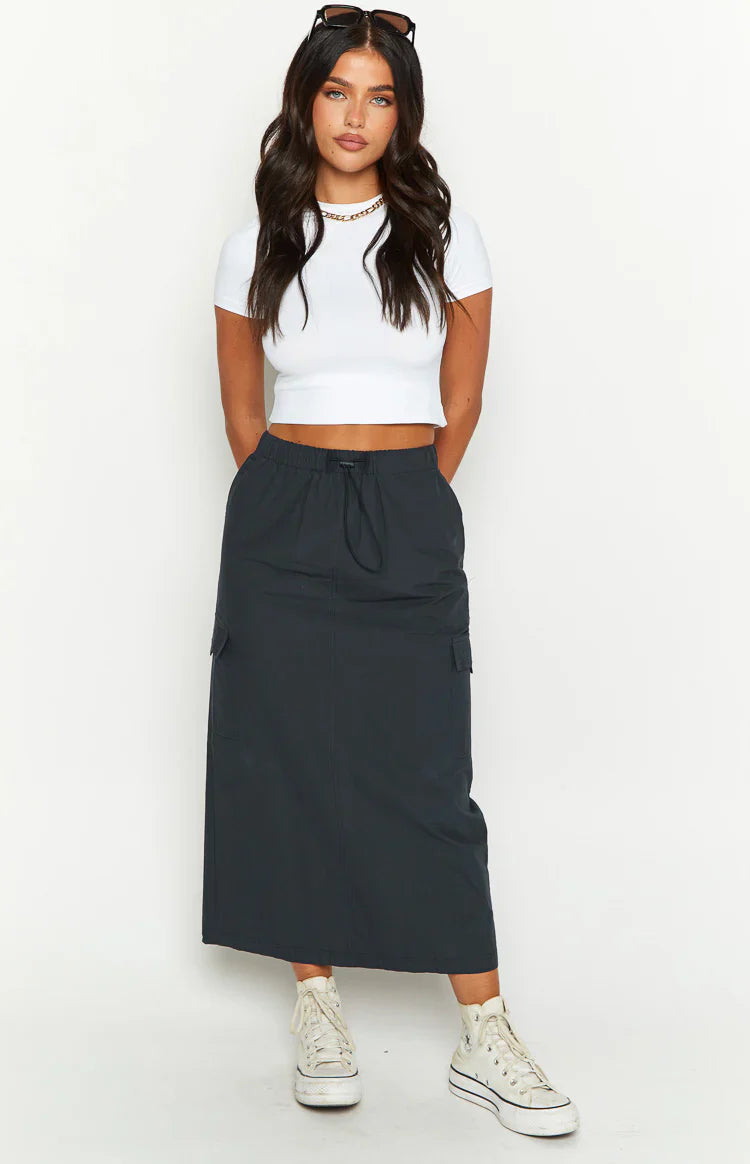 Callen Midi Cargo Skirt | Indigo