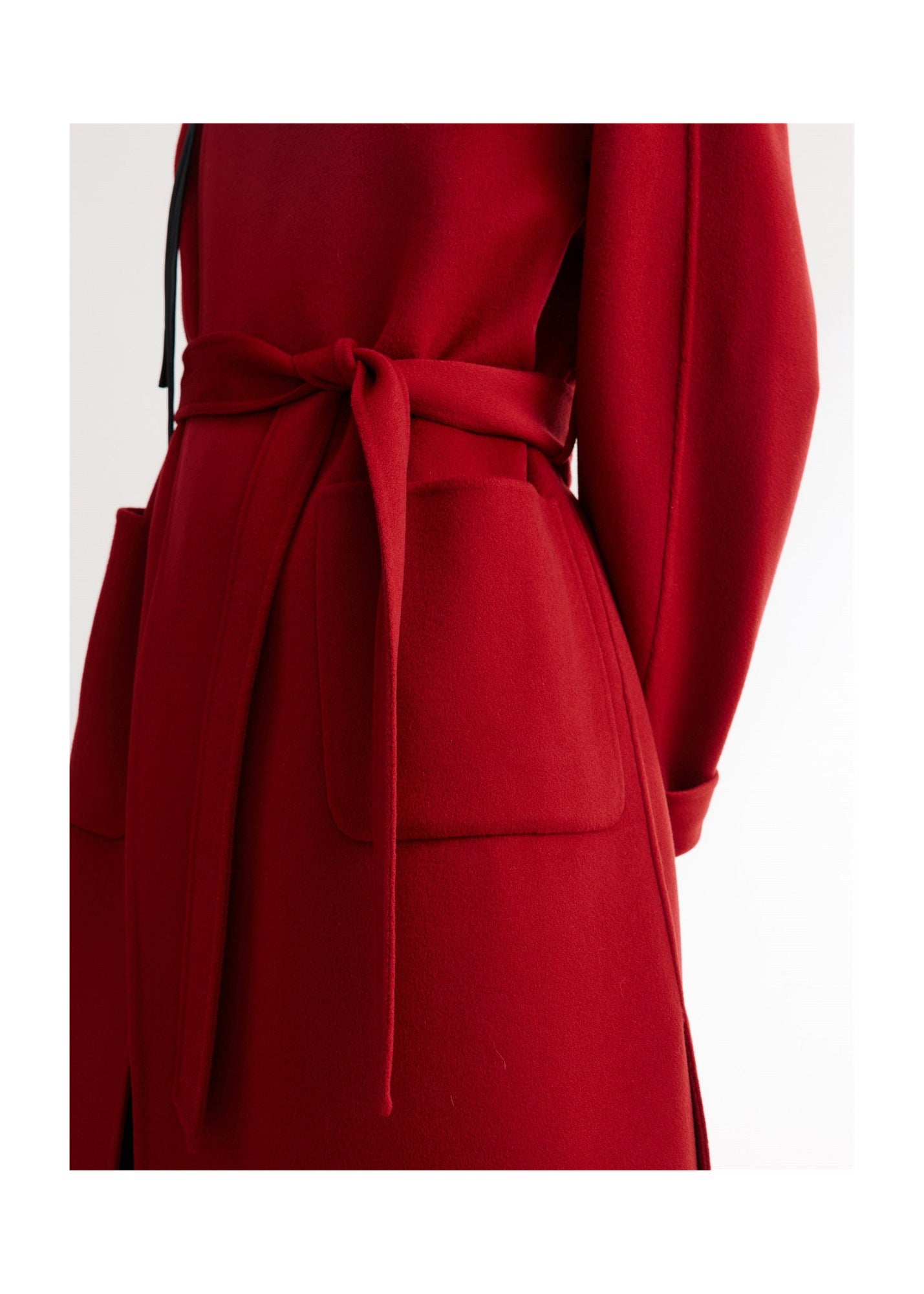 Cashmere-Wool Double-Faced Coat | Red