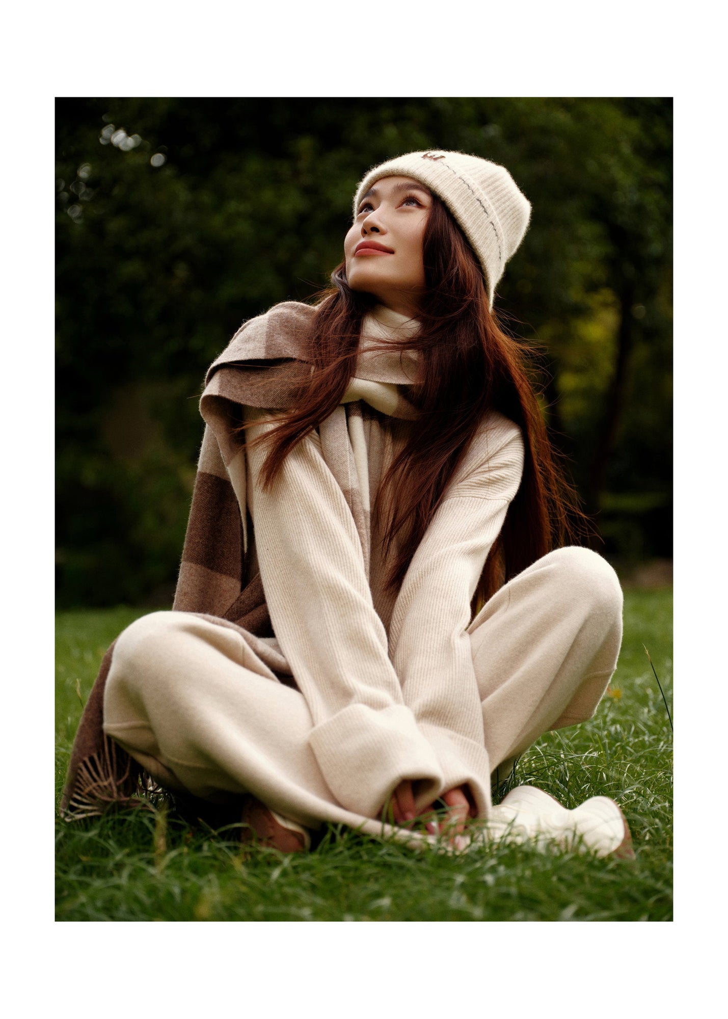 Cashmere Wide-Leg Pant | Beige