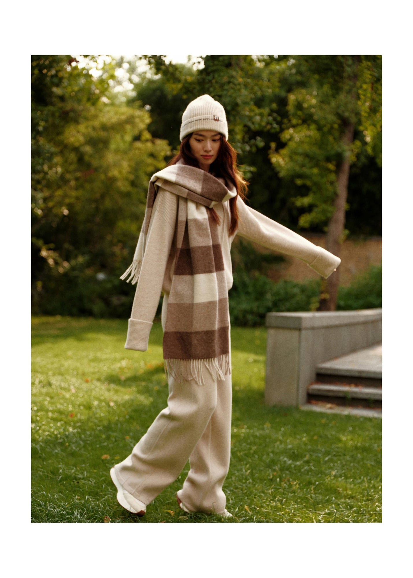 Cashmere Wide-Leg Pant | Beige