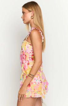 Caspian Girl Print Top | Strawberry