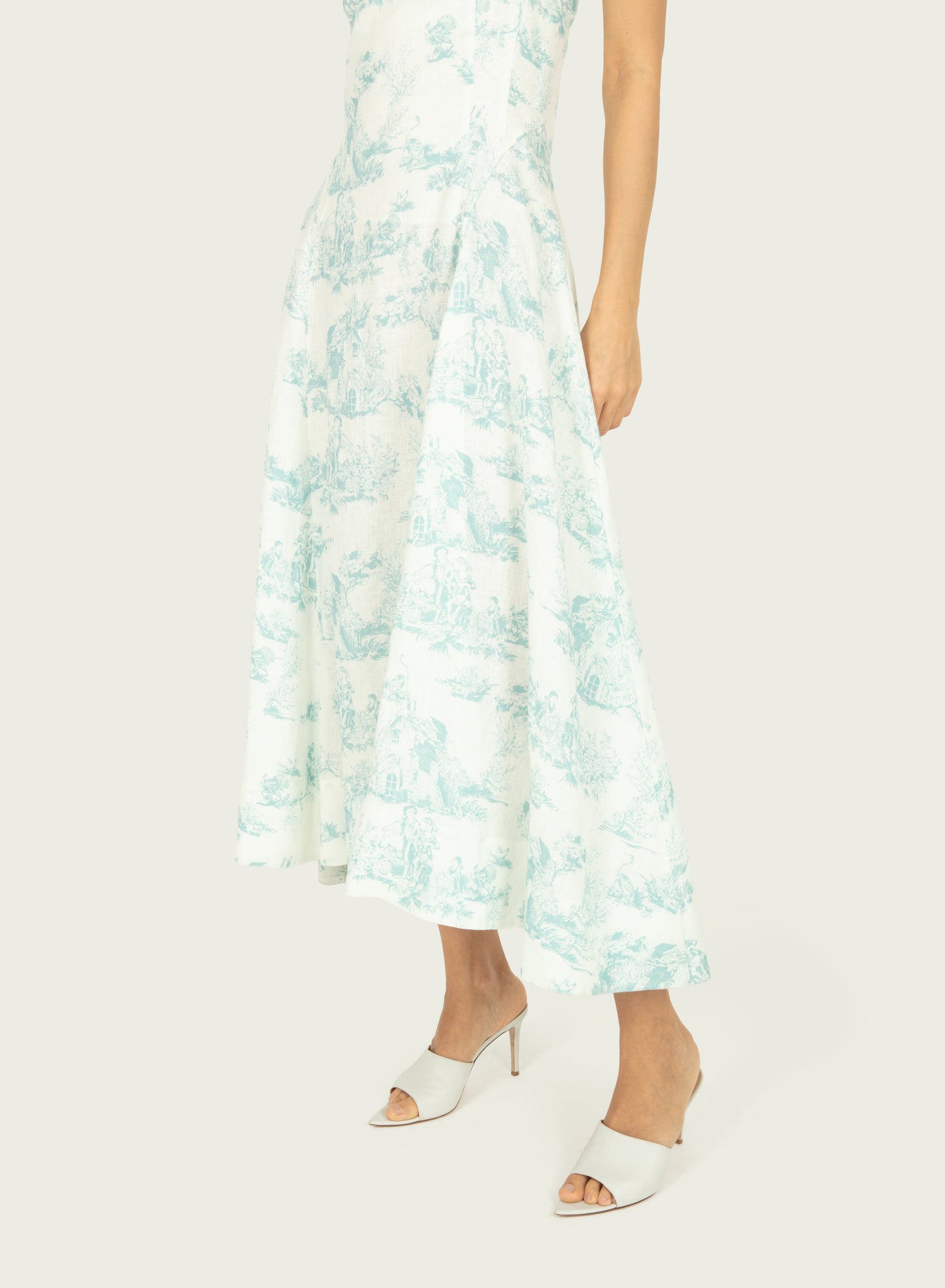 Rhoda Dress | Weathered Blue Toile Print