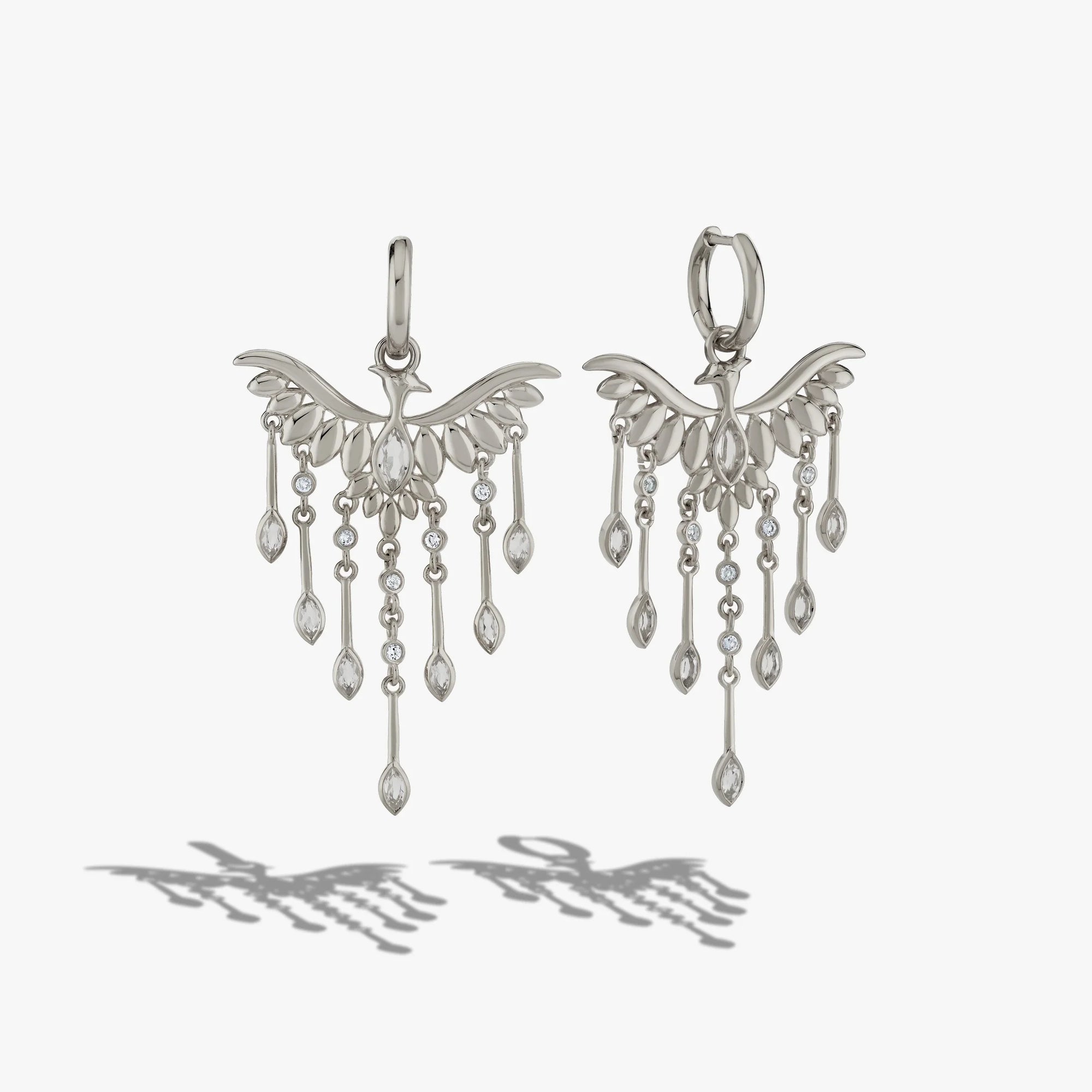 Awe Inspired Earrings 925 Sterling Silver / Pair [WIP] Chandelier Phoenix Drop Earrings